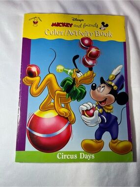 Vintage Disney Mickey Mouse & Friends Color Activity Book Circus Days New Unused